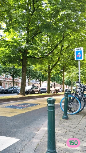 Fietsstraat in de Eugène Plaskylaan